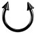 Piercing Septo Ferradura Titânio Spike Preto Prata - Imagem 4