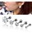 Piercing Tragus Helix Flat Cartilagem Mini Estrela 3 4 5 Mm - Imagem 8