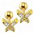 Piercing Tragus Dourado Cartilagem Pedra Mini Borboleta 6mm - Imagem 1