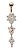 Piercing De Umbigo Pendurado Dourado Ou Prata Flor Zirconia - Imagem 9
