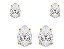 Dupla Brinco Pedra Zirconia Gota Dourado Folheado Pt De Luz - Imagem 1