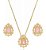Conjunto Colar E Brinco Gota Pedra Rosê Zirconia F Ouro 18k - Imagem 1