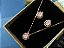 Conjunto Colar E Brinco Gota Pedra Rosê Zirconia F Ouro 18k - Imagem 8