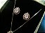 Conjunto Colar E Brinco Gota Pedra Rosê Zirconia F Ouro 18k - Imagem 5