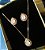 Conjunto Colar E Brinco Gota Pedra Rosê Zirconia F Ouro 18k - Imagem 7