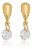 Brinco Infantil Pedra Zirconia Dourado Pendurado Antialérgic - Imagem 1