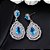 Brinco Noiva Pedra Zirconia Prata Gota Debutante Azul Claro - Imagem 2