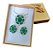 Conjunto Colar E Brinco Pedra Verde Zirconia Oval F Ouro 18k - Imagem 3
