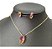 Conjunto Colar E Brinco Navete Degradê Pedra Zirconia Rosa - Imagem 1