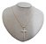 Colar Comprido Cruz Cravejado De Zirconia Dourado F Ouro 18k - Imagem 1