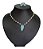 Conjunto Colar E Brinco Zirconia Fusion Gota Azul Super Luxo - Imagem 4