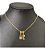 Colar Pingente Chave Cadeado Pedra Zirconia Folheado Ouro - Imagem 3