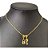 Colar Pingente Chave Cadeado Pedra Zirconia Folheado Ouro - Imagem 1