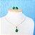 Conjunto Colar Brinco Gota Zirconia Verde Azul Preto F. Ouro - Imagem 17