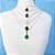 Conjunto Colar Brinco Gota Zirconia Verde Azul Preto F. Ouro - Imagem 10