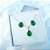 Conjunto Colar Brinco Gota Zirconia Verde Azul Preto F. Ouro - Imagem 11