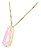 Colar Pedra Zirconia Gota Rosa Leitosa Rosê Folheado Ouro 18 - Imagem 2