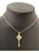 Colar Pingente Chave Pedra Zirconia Dourada Folheado Ouro 18 - Imagem 3