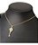 Colar Pingente Chave Pedra Zirconia Dourada Folheado Ouro 18 - Imagem 4