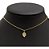 Colar Folha Pedra Zirconia Dourado Ouro 18k Semijoia - Imagem 1