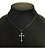 Colar Cruz Crucifixo Grafite Pedra Zirconia Rodio Negro - Imagem 2