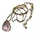 Colar Gota Pedra Zirconia Rosa F Ouro 18k Dourado - Imagem 1