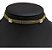 Colar Chocker Dourado Preto Pedra Zirconia Folheado Ouro 18k - Imagem 1