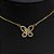 Colar Borboleta Pedra Zirconia Dourado F. Ouro 18k Semi Joia - Imagem 2