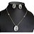 Conjunto Colar E Brinco Zirconia Fusion Tiffan Oval Verde - Imagem 3