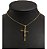 Colar Cruz Crucifixo Jesus Zirconia Dourado F. Ouro 18k - Imagem 1
