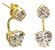 Brinco Ear Jacket Pedra Zirconia Dourado Semi Joia Coração - Imagem 1