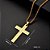 Corrente Masculina Aço Inox Pingete Cruz Preta Prata 60 Cm - Imagem 4
