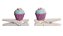 Prendedor Decorado Cupcake 3D Lilas e Azul Jogo com 4 Un - Ref 1421224 Cromus - Imagem 1
