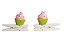 Prendedor Decorado Cupcake 3D Verde e Rosa jogo com 4 un - Ref 1421226 Cromus - Imagem 1
