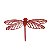 Libélula Decorativa com Clip Vermelho - 7cm - 6 Unidades - Cromus 1551634 - Imagem 1