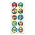 Adesivo Redondo Para Lembrancinhas Super Mario Bros com 30 un - Cromus 28110087 - Imagem 1