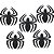 Aplique Decorativo de E.V.A Glitter Aranha 5,5x6cm com 5Un - Ref 102004 - Piffer - Imagem 1