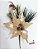 Flor de Natal Poinsetia de Juta Bege com Galhos de Pinheiro e Miolo Pinhas - Flor Cabo Médio - Ref 1412157 Cromus - Imagem 1