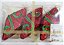 Enfeite de Pendurar Balões Tipo Pingente Vermelho com Arabescos Verdes - Jogo com 3 Unidades - Coleção Bolas de Natal - ref 1011803 Cromus Natal - Imagem 1