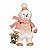 Urso Polar Segurando Guirlanda Rosê 35cm - Coleção Soft Touch - 1693330 Cromus Natal - Imagem 1