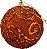 Bola de Natal Cobre com Espiral de Glitter 10cm Jogo com 6 Unidades - Ref 1416077 - Cromus Natal - Imagem 2