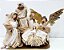 Sagrada Família em Resina Marfim, Branco e Dourado com Anjo da Anunciação de Asas Ouro 48x34x20cm - Ref 1203204 - Cromus Natal - Imagem 2