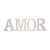 Letreiro Decorativo em Madeira Branca Amor - Coleção Hollywood - Ref 1750717-LA - Cromus - Imagem 1