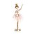 Bailarina De Resina Rosa Claro com Detalhe em Glitter Ouro e Plumas Rosa Bebê 21cm - Coleção Classique - Ref 1209261 Cromus - Imagem 1