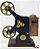 Cinematografo Vintage de Resina Preto com Dourado 24cm - Ref 23565 - Imagem 2