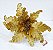 Flor de Natal Poinsetia Ouro com Borda de Glitter Dourado 40cm - Cabo Médio - Ref 1920596 - Cromus Natal - Imagem 1