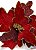 Flor de Natal Poinsetia Vermelha com Glitter Ouro e Pétalas Marsala - Ref 1712358 - Cromus Natal - Imagem 2