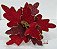 Flor de Natal Poinsetia Vermelha com Glitter Ouro e Pétalas Marsala - Ref 1712358 - Cromus Natal - Imagem 1