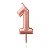 Vela de Aniversário 6cm Número 1 Metalizada Rose Gold - Make+ - Imagem 1