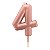 Vela de Aniversário 6cm Número 4 Metalizada Rose Gold - Make+ - Imagem 1
